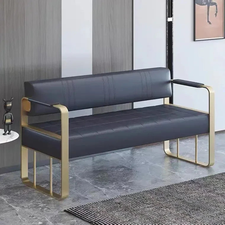 -Good Beauty Salon Station Waiting Sofa Barber Shop Reception Couch Leather Waiting Chair