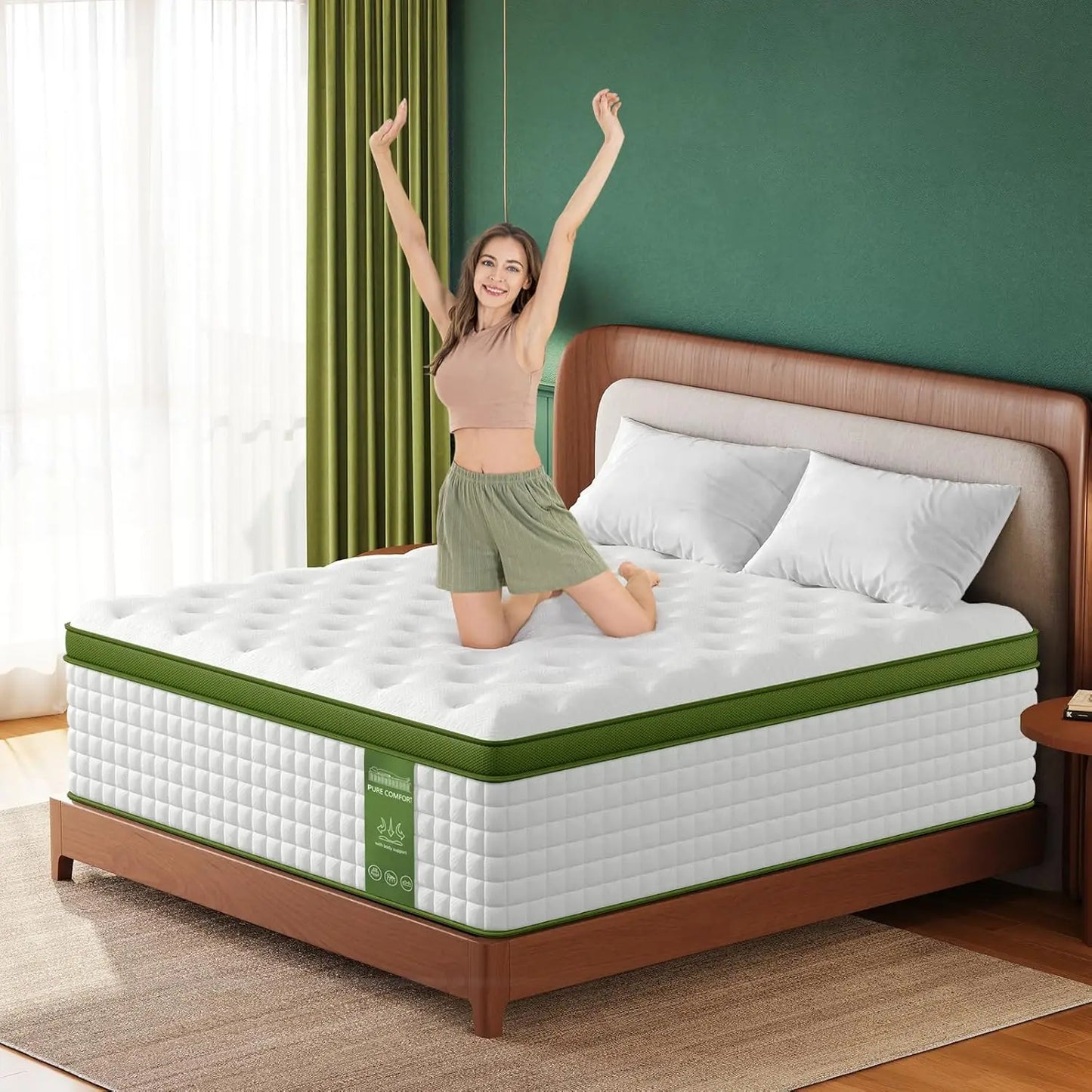 BedStory 12-14'' Hybrid Mattress, Full/King/Queen Size Mattress , Gel Memory Foam & Pocket Springs for Pressure Relief & Support
