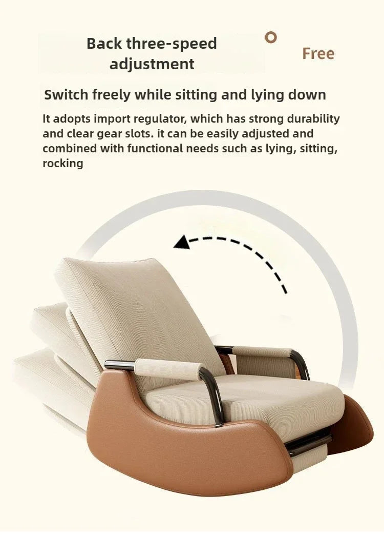 Reclining Lunch Break Folding Lazy Sofa Chair Adults Can Sit Reclining Office Nap Chair Balcony Household Rocking Chair