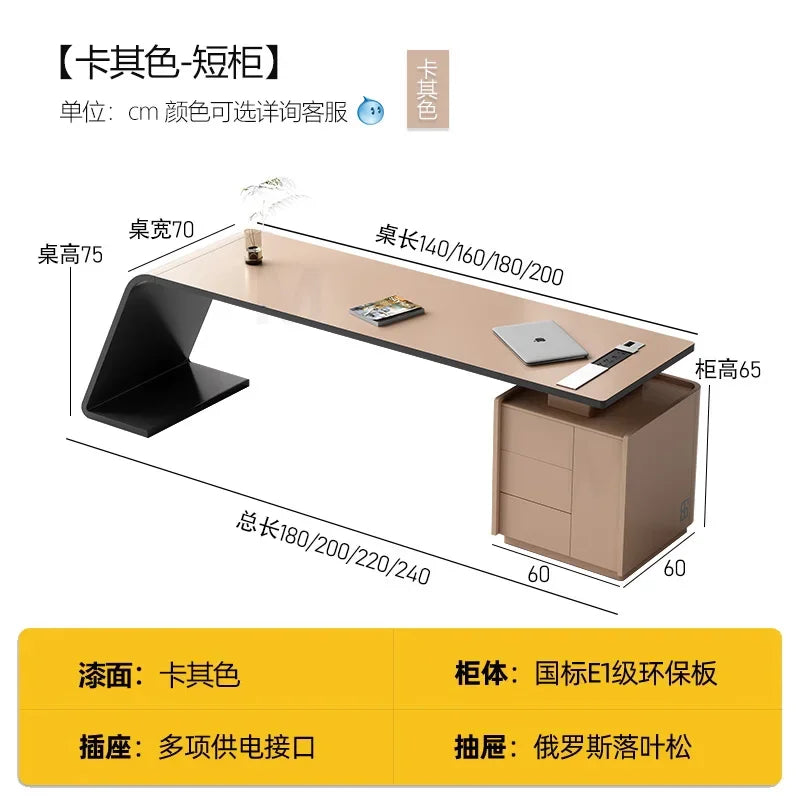 Luxury Paint Office Desk High-end Simple Modern Creative Boss Desk President Manager Mesas De Escritorio Office Furniture