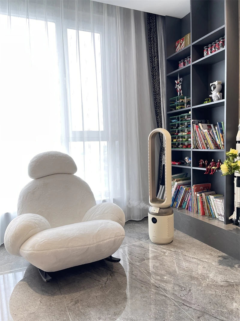 Big white Internet celebrity rocking chair lazy sofa single rocking cream living room lazy chair simple balcony bedroom