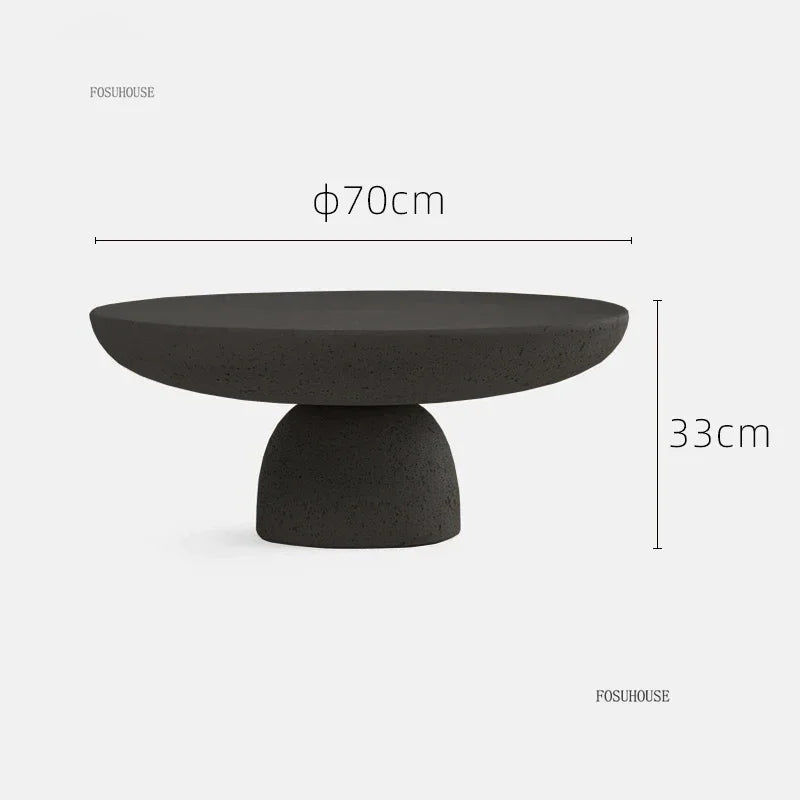 Small Apartment Stone Round Side Tables Wabi-sabi Style Cement Coffee Tables Designer Medieval Style Tea Table Home Furniture