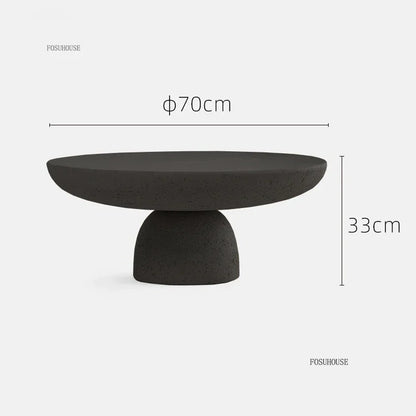 Small Apartment Stone Round Side Tables Wabi-sabi Style Cement Coffee Tables Designer Medieval Style Tea Table Home Furniture