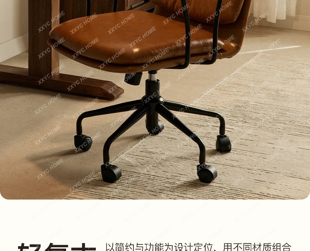 A  Black walnut book chair Computer chair Ergonomic office book chair Comfortable and sedentary backrest Lifting and rotating