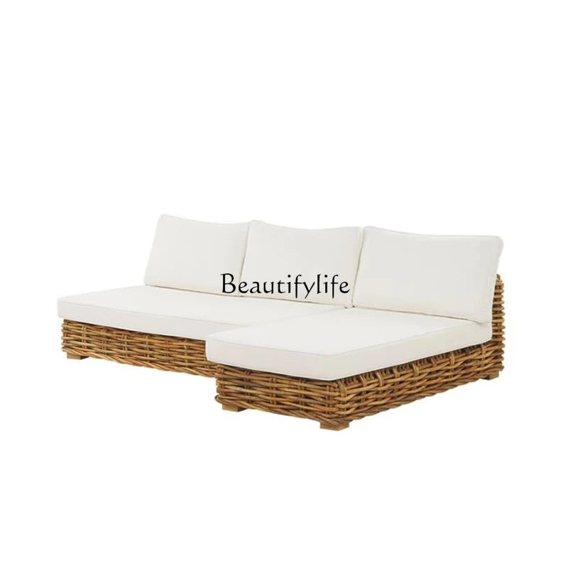 Outdoor rattan sofa courtyard South East Asia style bed and breakfast terrace garden balcony leisure