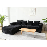 Modern L-Shaped Cloud Sectional Sofa with Right Chaise, Deep Seat Upholstered Couch for Living Room or Bedroom, No Assembly