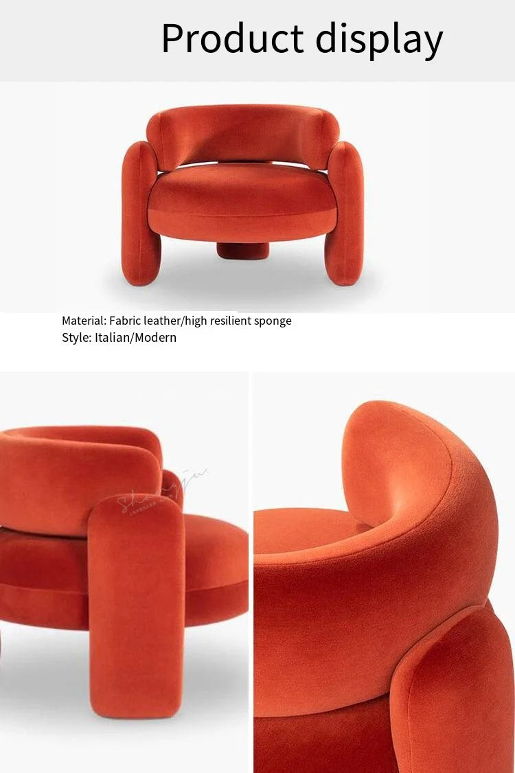 Cream single sofa chair designer lazy living room balcony modern simple and lightweight luxury reception lounge chair