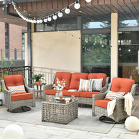 Wicker Outdoor Furniture Patio Conversation Rattan Sofa Set for Garden,Poolside,Backyard,Deck