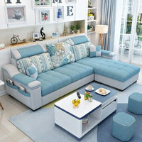 Fully Furnished Living Room Modern Fabric Sofa 3-Seater Removable Washable Cotton Linen Apartment Size