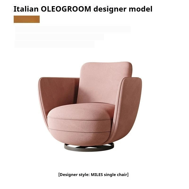 Modern Barrel Swivel Chair 360 Chenille Fabric Accent Chair Upholstered Lounge Chair for Living Room Bedroom Office Waiting Room