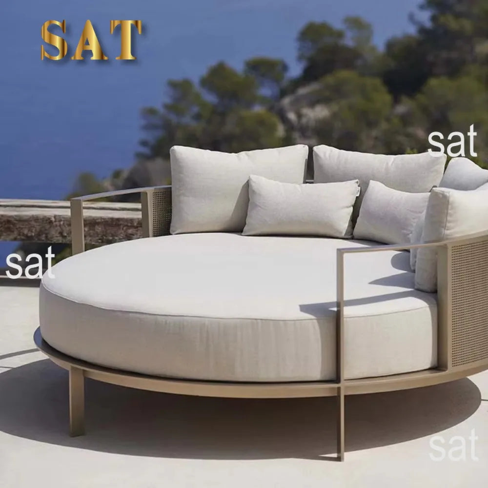 Modern Aluminum Garden Sofa Set - Durable and eco-friendly outdoor furniture with optional PE rattan frame