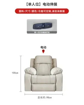 ReclinerMassage Bed Electric Accent Chair Lounge Cheslong Leather Italian Furniture