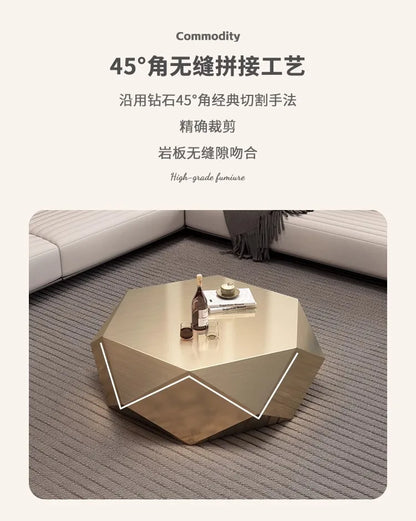 Gold Diamond Coffee Table Designer Sense Modern Simplicity Coffee Table Special-shaped Living Room Furniture Couchtisch XYCJ