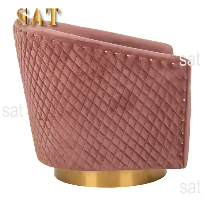 For High Quality Modern Golden Stainless Steel Velvet Fabric Single Sofa High Back Sofa Chair for Home Hotel Furniture