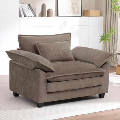 Modern Oversized Accent Chair,44" Chenille Cloud Sofa Chair with Deep Seat,Upholstered Armchair with Extra
