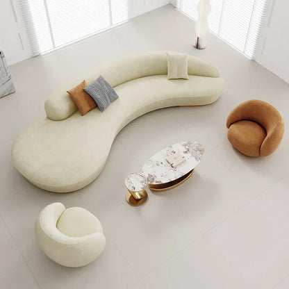 apply Customized modern luxury curved sofa combination leisure hotel villa beauty salon rest area reception hall special-shaped