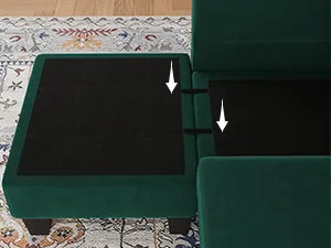 L Shaped Sofa 4 Seat Sofa with Chaise L-Shaped Couches Reversible Sectional Sofa (Dark Green, L Shaped Couch)