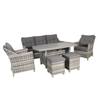 Modern high-quality PE wicker mixed woven rattan furniture garden outdoor sofa set catering hotel park courtyard