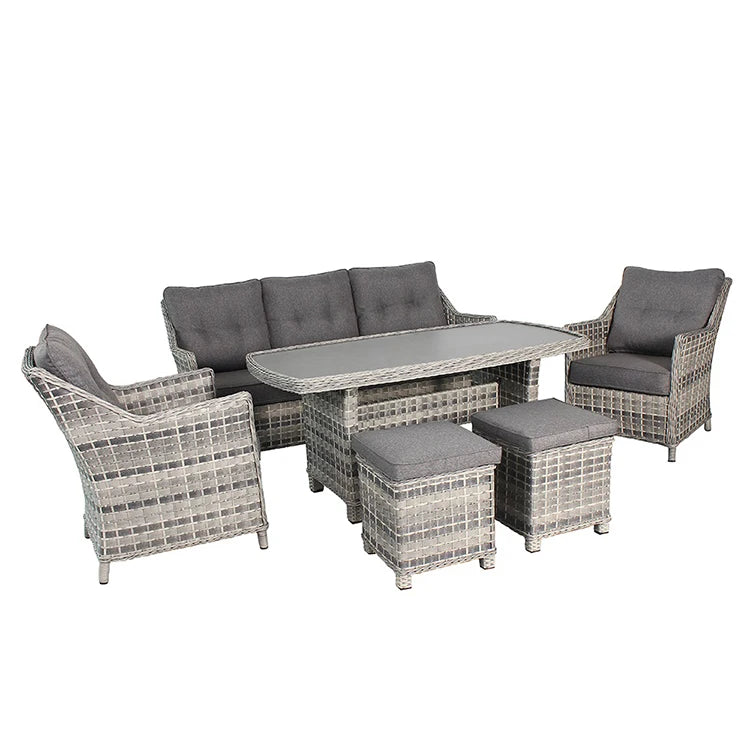 Modern high-quality PE wicker mixed woven rattan furniture garden outdoor sofa set catering hotel park courtyard