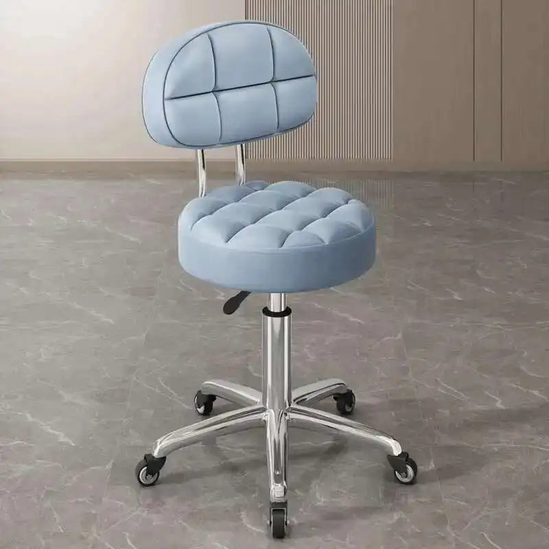 Barber Nail Salon Chair Swivel Wheels Rotating Salon Hair Stylist Barbershop Equipment Furniture Professional Rolling Silla