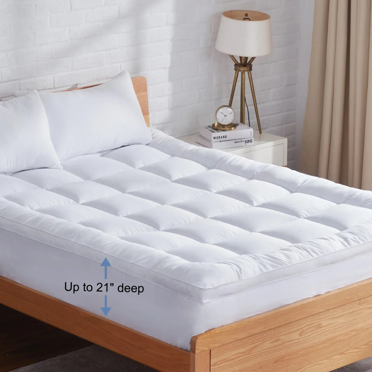 Mattress Topper Queen,Extra Thick Mattress Pad Cover for Sleeping,Cooling Mattress Protector with 8-21 Inch Deep Pocket,1000 GSM