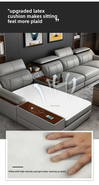 Italian Light Luxury Living Room Sofas Combination Nordic Double Sofas for Living Room Home Furniture Designer Leather Back Sofa