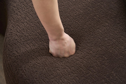 Full Compression Sponge Loveseat S-Curved Dual-Depth Sofa Brown Chenille Modular for Small Spaces & Meditation