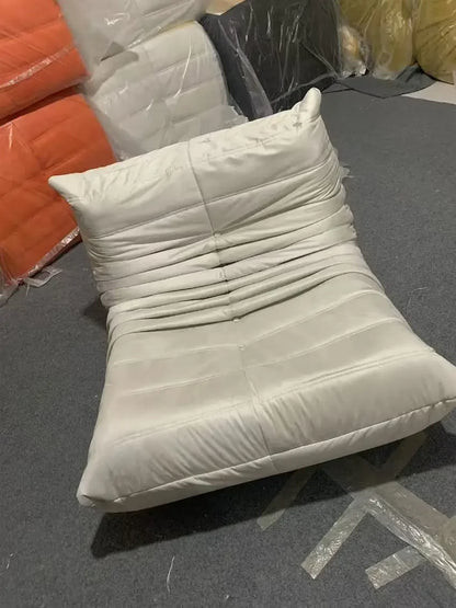 Togo caterpillar sofa balcony leisure bedroom living room reclining sleeping lazy sofa cream wind single recliner