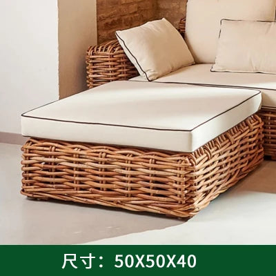 Outdoor sofa combination, courtyard tea table furniture, outdoor garden, waterproof, sun protection, rattan weaving, leisure