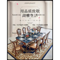 European dining table and chair combination villa household high-end small apartment dining tableT
