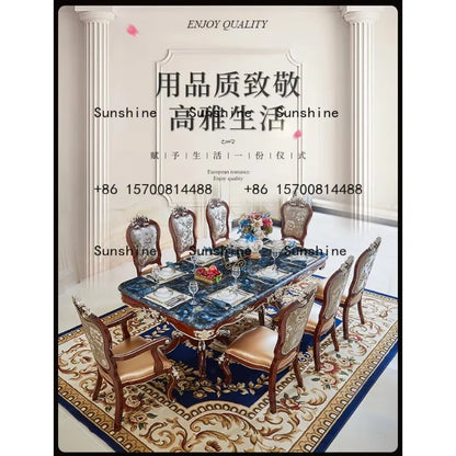 European dining table and chair combination villa household high-end small apartment dining tableT