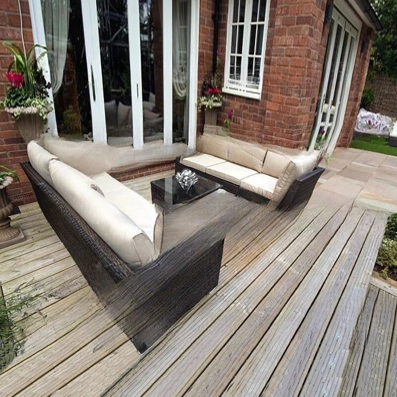 Outdoor rattan sofa combination living room rattan chair sofa outdoor rattan sofa courtyard balcony leisure