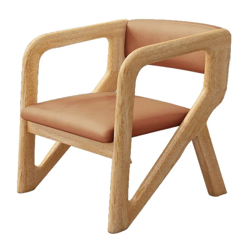 Walnut solid wood chair high value ins style book desk chair living room study back chair simple dining