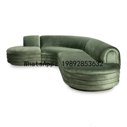XL Nordic Light Luxury Curved Fabric Irregular Living Room Beauty Salon Modern Simple Sofa