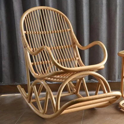 Rattan rocking chair leisure chair balcony non - heritage technology Tongxiang rattan chair