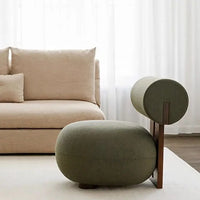Nordic, Solid Wood, Sofa Chair, Modern, Light Luxury, Cream Style, Living Room, Lazy, Chair, Leisure Chair