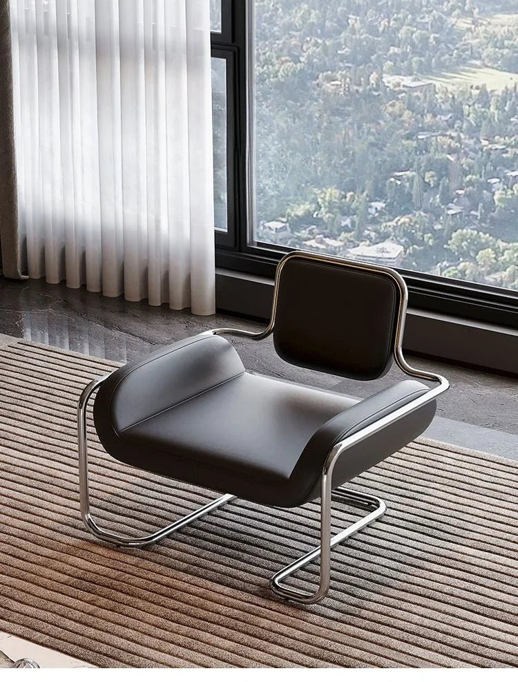 Nordic Designer Medieval Stainless Steel Light Luxury Minimalist Living Room Reception Leisure Single Chair Special-shaped Chair