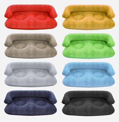 Double Inflatable Air Sofa Two-Seater Lazy Couch Heavy Duty Leak Proof Inflatable Lounge Furniture Indoor Outdoor Camping