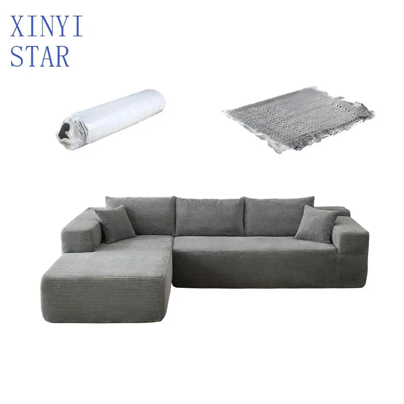 Modular Sectional Sofa Couch Compression Packing Sofa L-Shape Modular Sectional Sofa With Chaise No Assembly Required