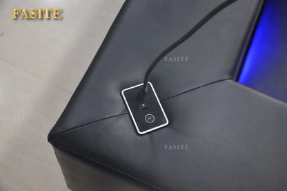 Modern Living Room Sofa Set Genuine Leather Sofas with USB Music Speaker