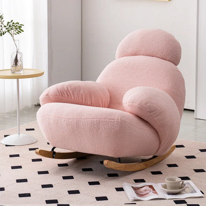 Big white Internet celebrity rocking chair lazy sofa single rocking cream living room lazy chair simple balcony bedroom