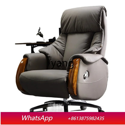 LTT electric reclining leather home comfortable swivel chair light luxury business office high-end seat chair