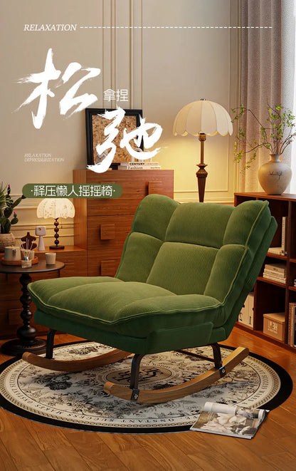 Nordic Office Recliner Chair Fluffy Lounger Comfortable Floor Recliner Chair Bedroom Rocking Chaise Lounge Hotel Furniture