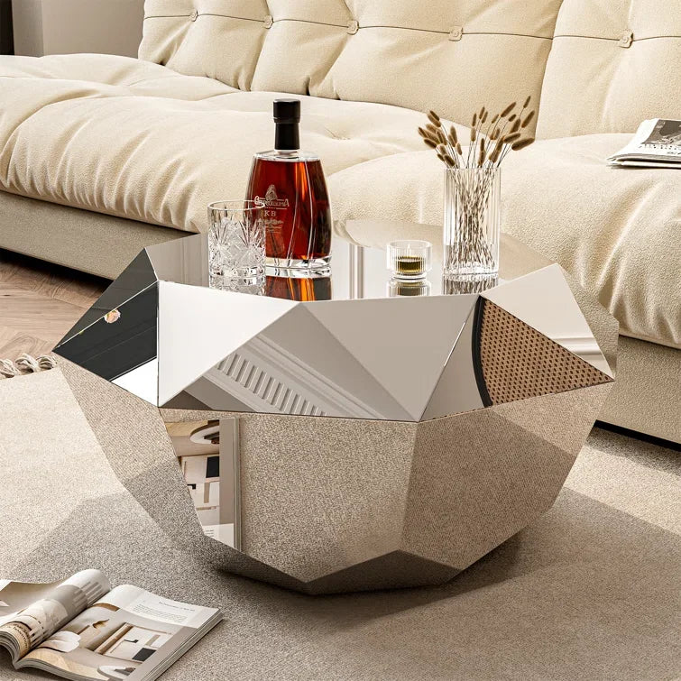Modern fashion design rhombus coffee table stainless steel home hotel living room furniture