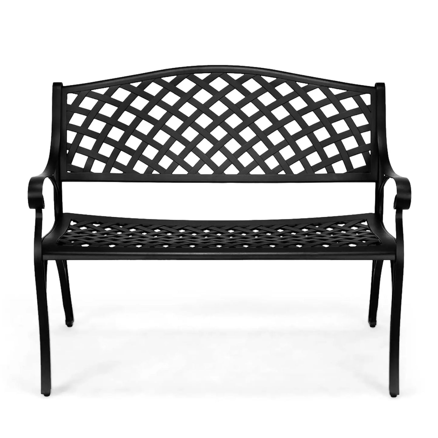 40.5" Patio Garden Bench,Anti- Rust Cast Iron Cast Aluminum Frame for Outdoor Path Yard Lawn Work Entryway Decor, Customized