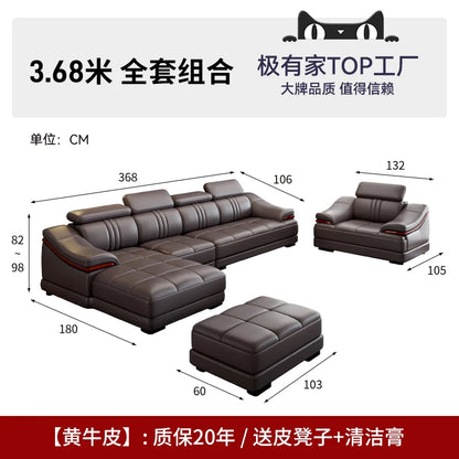 Nordic Genuine Leather Sofas Luxury Armchairs Cinema Comfortable Sofas Living Room Design Fauteuils Salon Home Furniture