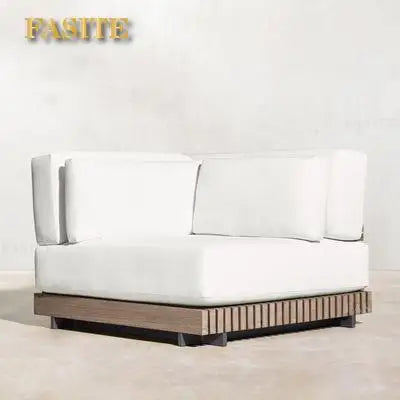 Outdoor solid wood coffee table combination waterproof and sunscreen sofa