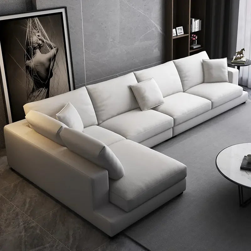 @# Moder Luxury Living Room Furniture Recline Couch Sleeper Sofa Set Minimalism Fabric Combination L Shape Corner Sectional Sofa