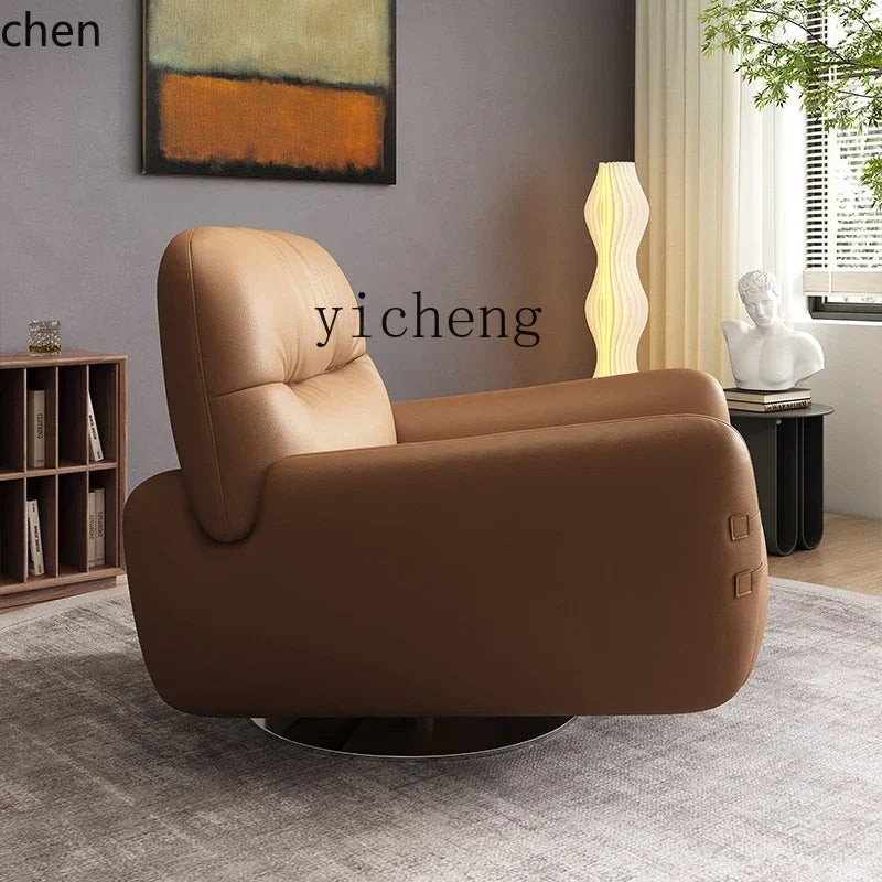 HXL modern light luxury leather sofa chair single simple living room small apartment bedroom leisure chair