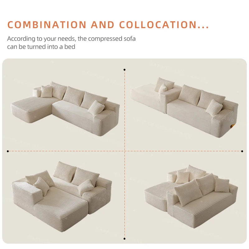 Modern Design Modular Living Room Magical Compression Sofa L Shape Luxury Compression Sofa Couch Compressed